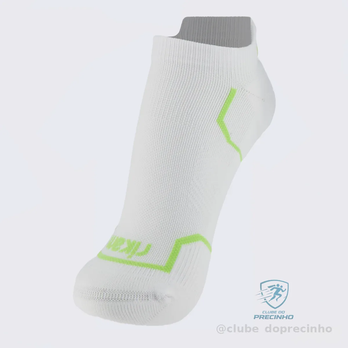 Meia Rikam Performance Sapatilha Elástica Poliamida Branca e Verde