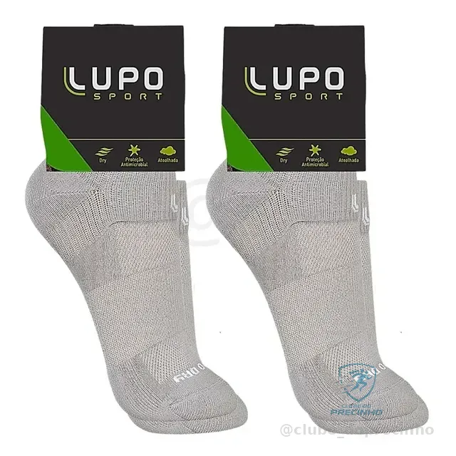Kit 2 Pares De Meia De Corrida Dry Fit Lupo Cano Curto 3350