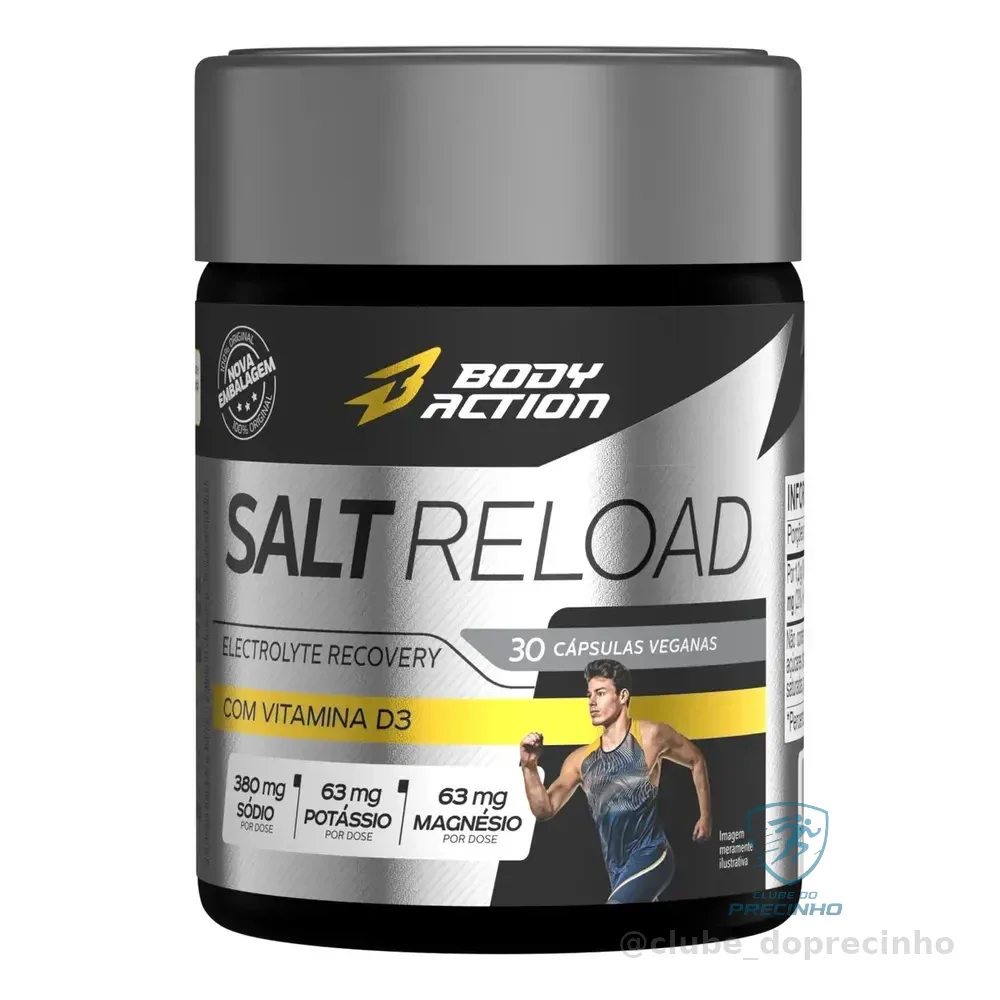 Salt Reload 30 Cápsulas Sal Premium Hidratação - Bodyaction Sabor Sem Sabor