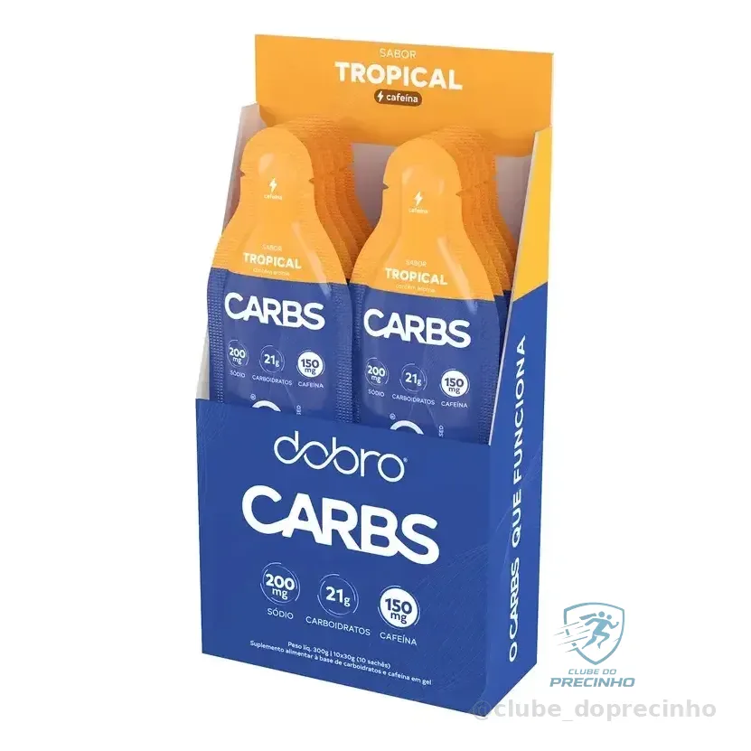 Carbs Gel Com Cafeina 10un De 30g - Dobro Sabor Tropical