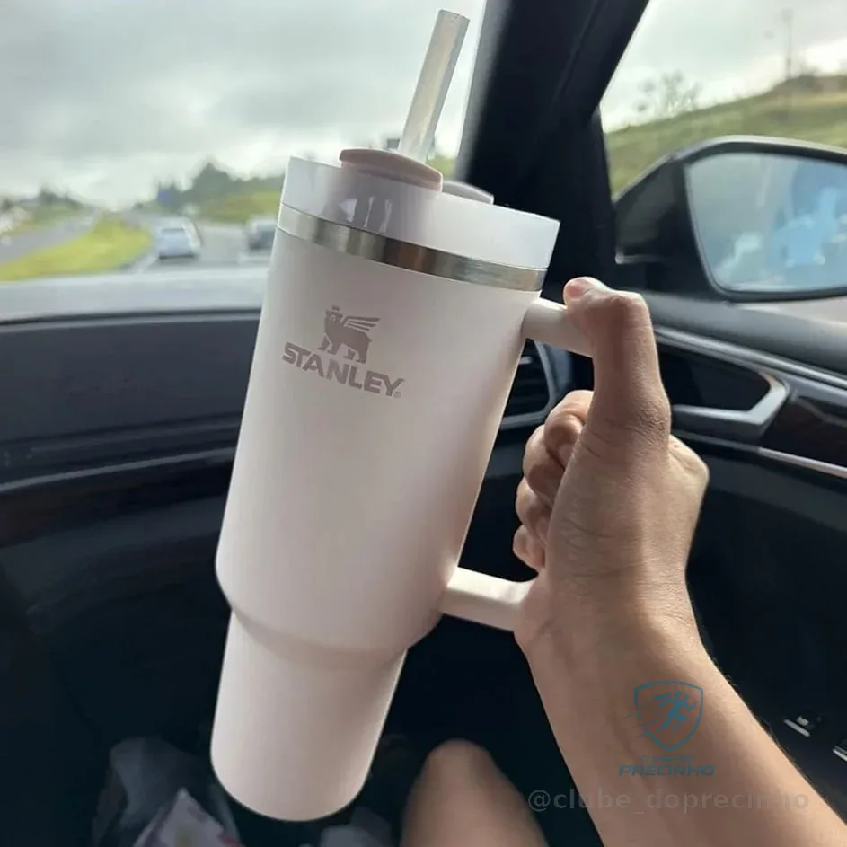 Stanley - Quencher H2.0 FlowState 1,18L - Copo de aço inoxidável com isolamento a vácuo, tampa e canudo, para água, chá gelado, café, smoothies e muito mais, Rose Quartz
