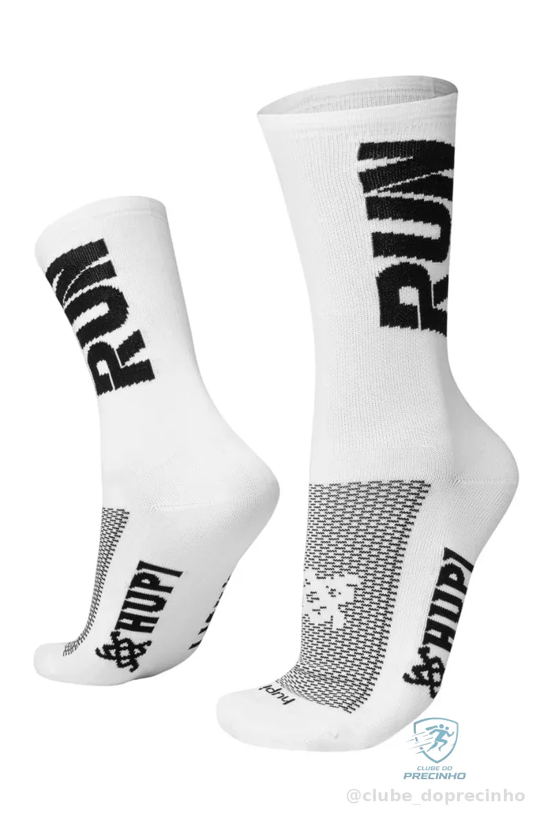 Meia Hupi Run para Corrida Preto/branco, Cor: Preto/branco