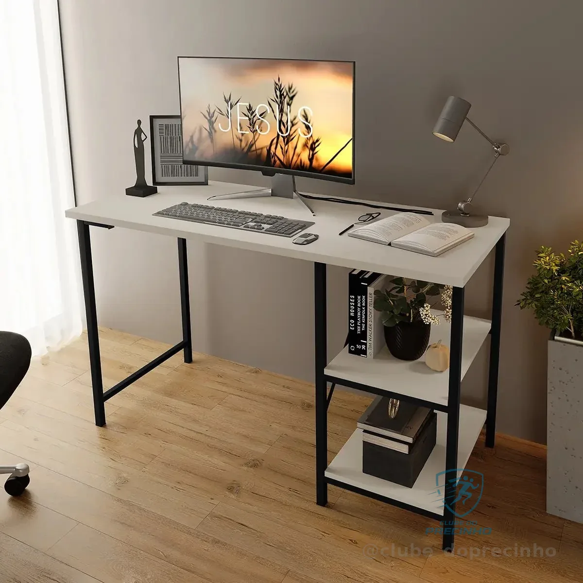 Mesa Escrivaninha P Escritório Organizadora Office P Estudo Fendi / Preto