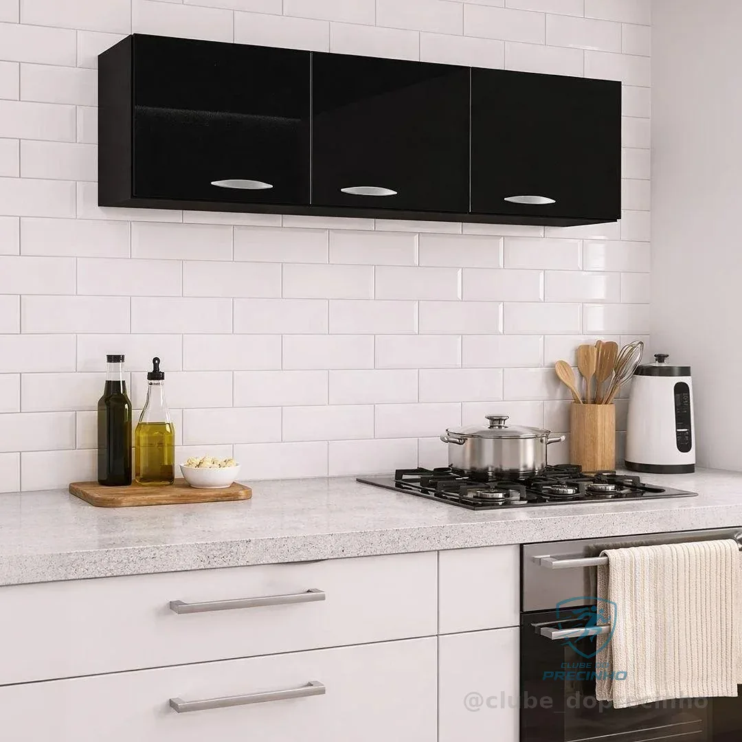 Armário De Cozinha Aéreo Lavanderia 120cm 3 Portas Mpozenato