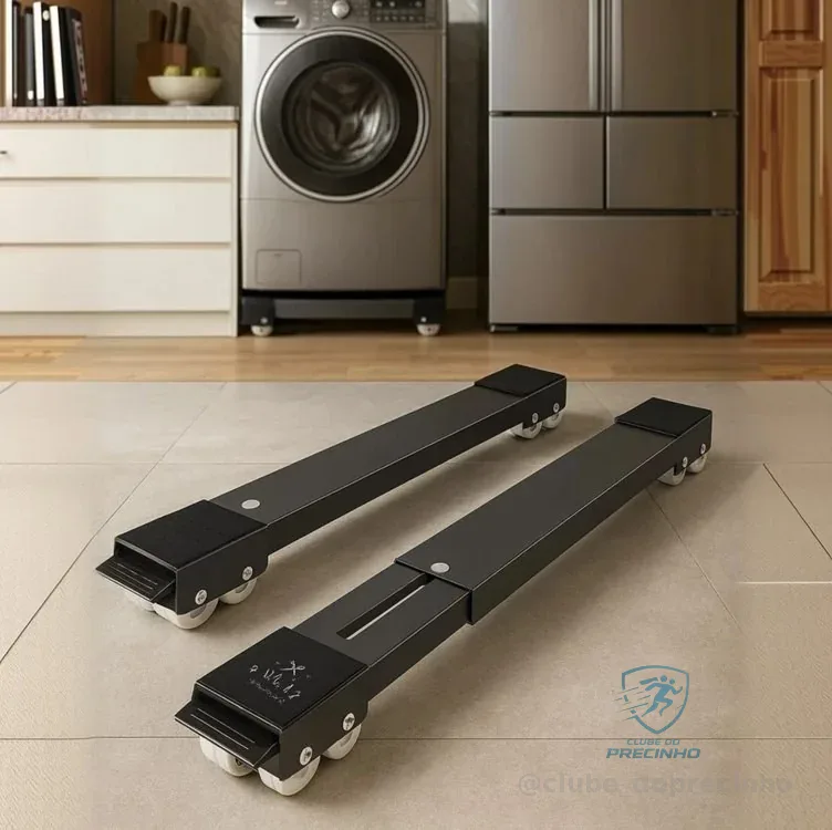 Base Suporte Com Rodinhas Ajustável Maquina Lavar, Geladeira