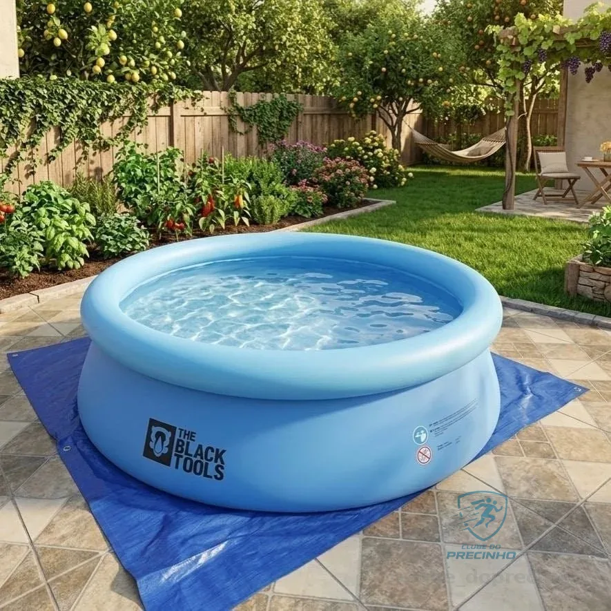 Piscina Inflável Fun Reforçada 1400 Litros Com Kit Reparo Azul