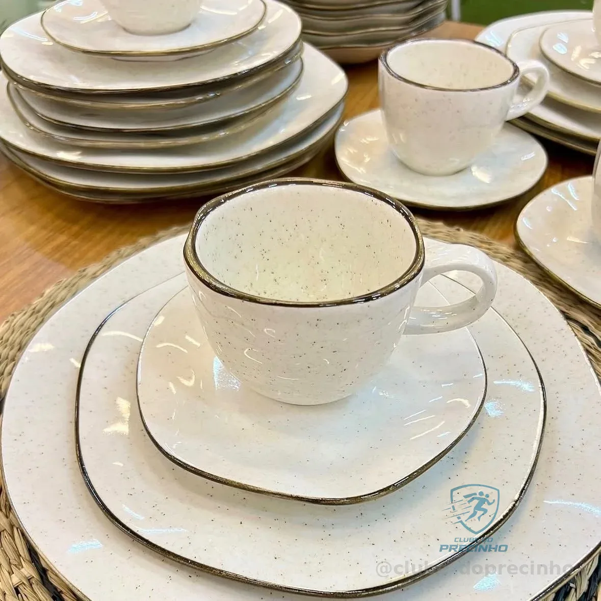 Aparelho De Jantar E Chá Ryo Maresia 20 Peças Branco E Marrom Oxford