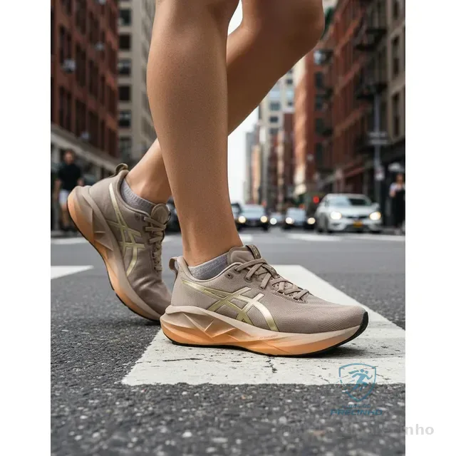 Tênis Asics Novablast 5 Luxe Masculino Marrom E Dourado