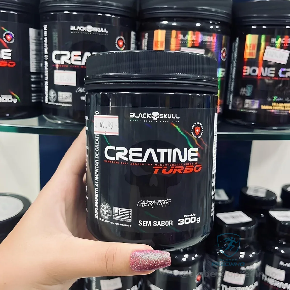 Suplemento Em Pó Black Skull Creatine Turbo Sem Sabor 300g