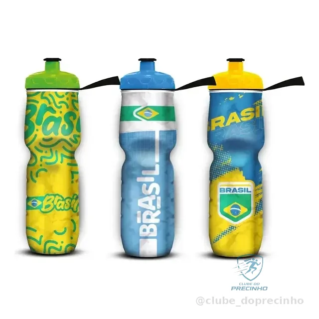 Garrafa Squeeze Brasil Caramanhola Térmica Cratos 710ml