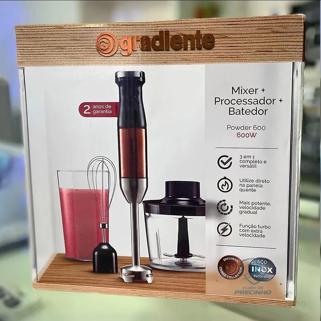 Mixer 3 Em 1 Gradiente Pgmx402 600w Bronze Preto Inox Cobre Collection Bronze/preto/aço Inoxidável 127v