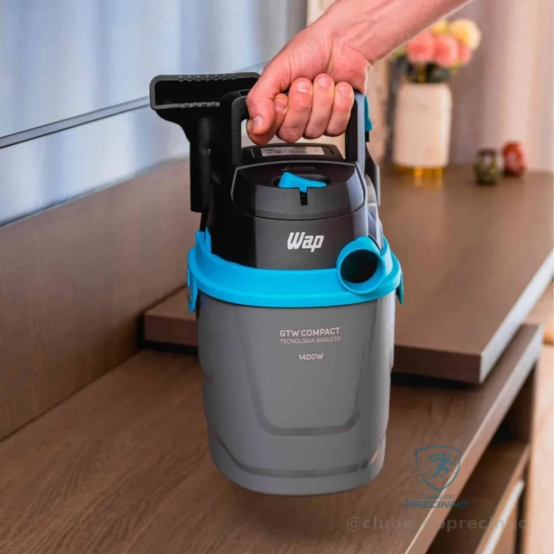 Wap Aspirador De Pó E Líquido Portátil Gtw Compact 1400w Preto E Cinza 127v