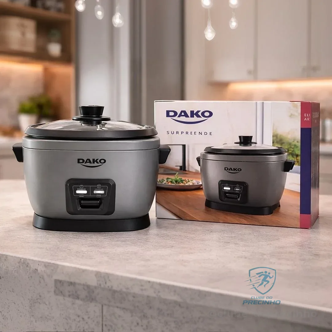 Panela De Arroz Elétrica Dako 700w Com 4 Litros 10 Xícaras Cinza Cinza-escuro 127v 60 Hz