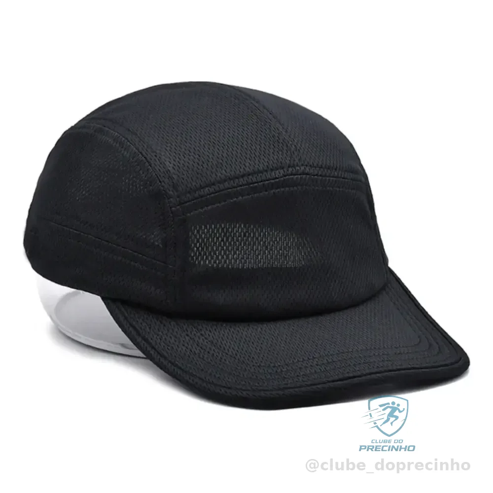 Boné Esportivo Run Corrida Caminhada Aba Curva Unissex Basic Preto Un