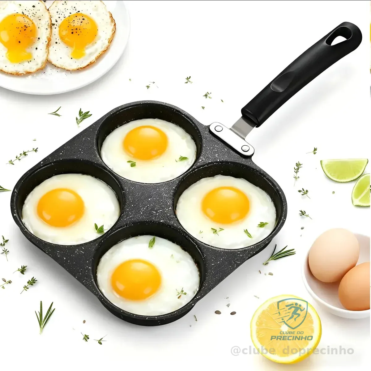 Frigideira Antiaderente Para Ovos Fritos Frigideira Multiuso Frigideira Médica De Pedra Para Fritar Ovos 4 Xícaras Compatíveis Com Todas As Fontes De Calor Preto