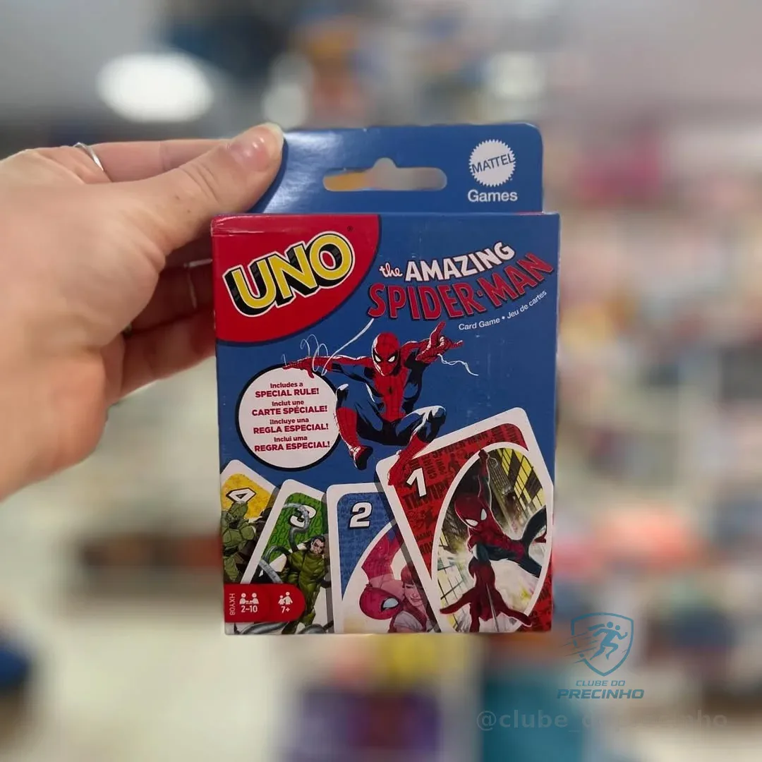 UNO Jogo de Cartas Marvel Spider-Man para Crianças, Adultos & Família com Baralho e Regra Especial Inspirados nos Quadrinhos da Marvel