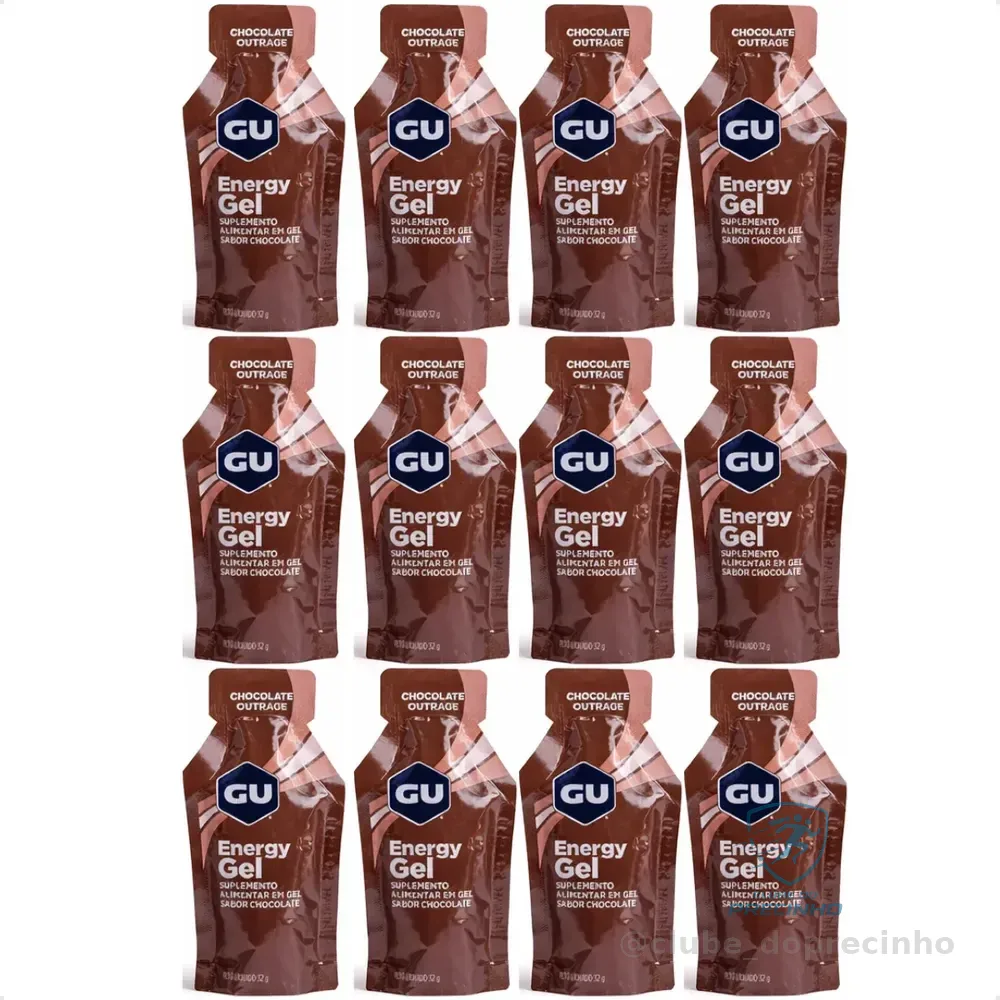 Gu Energy Gel Sabor Chocolate Carboidrato Kit Com 12 Saches Chocolate