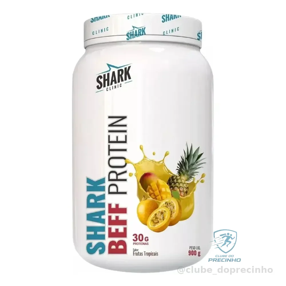 Proteína Isolada Beef Protein 900g Shark Pro Zero Lactose Sabor Frutas Tropicais
