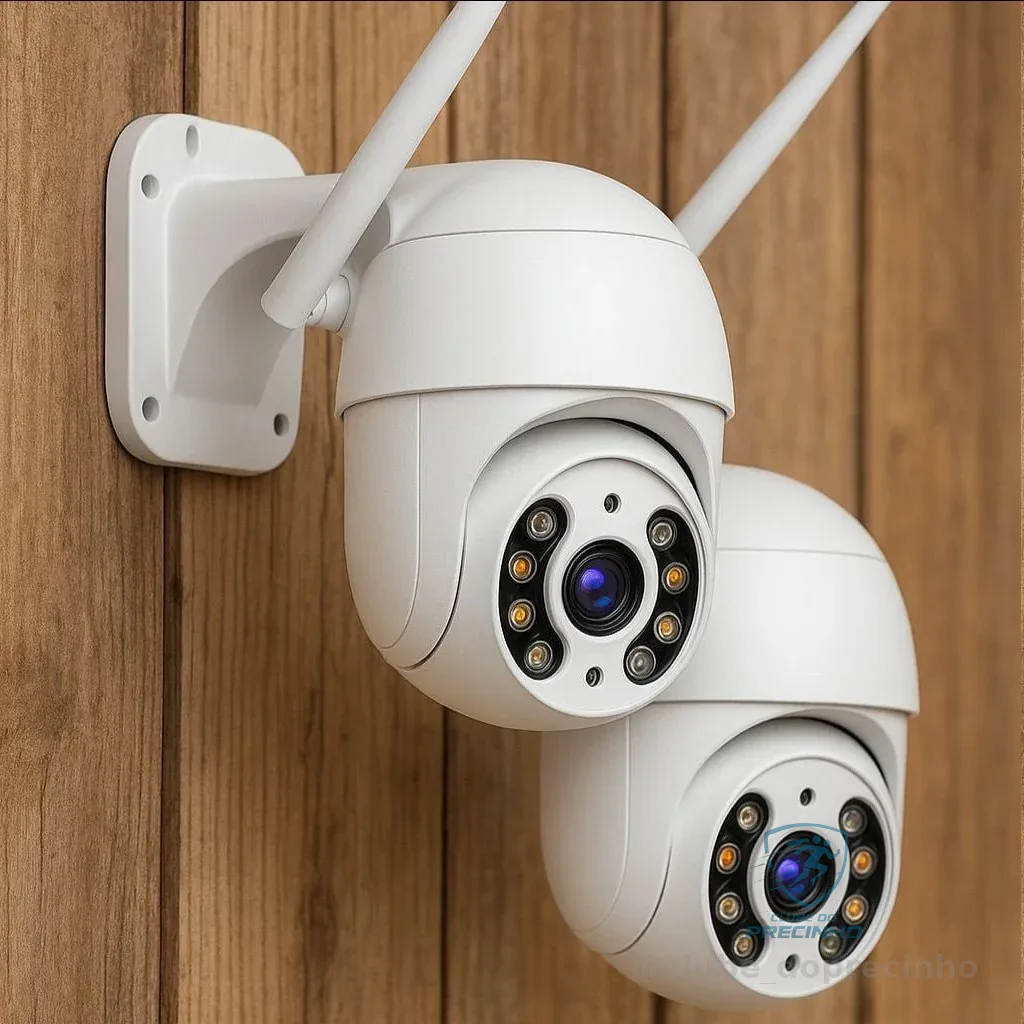 Kit 2 Câmera Segurança Ip Interna Externa Wifi Icsee Infravermelho Prova Dágua - Hw Branco