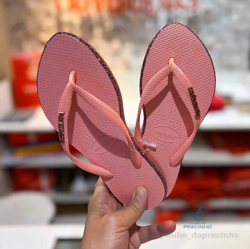 Sandalias Slim Point Glitter Havaianas Argila Lisa 37/38