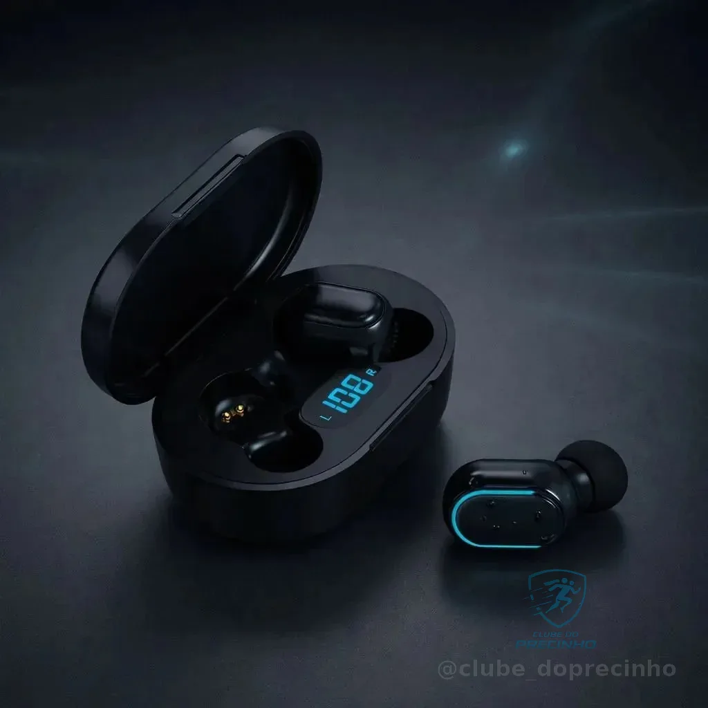 Fone De Ouvido Bluetooth Sem Fio Com Visor Intra Auricular Estéreo Graves Potentes Microfone Integrado Bateria Longa Duração Compatível Com Todos Os Celulares Notebook Tablet Música Corrida Preto