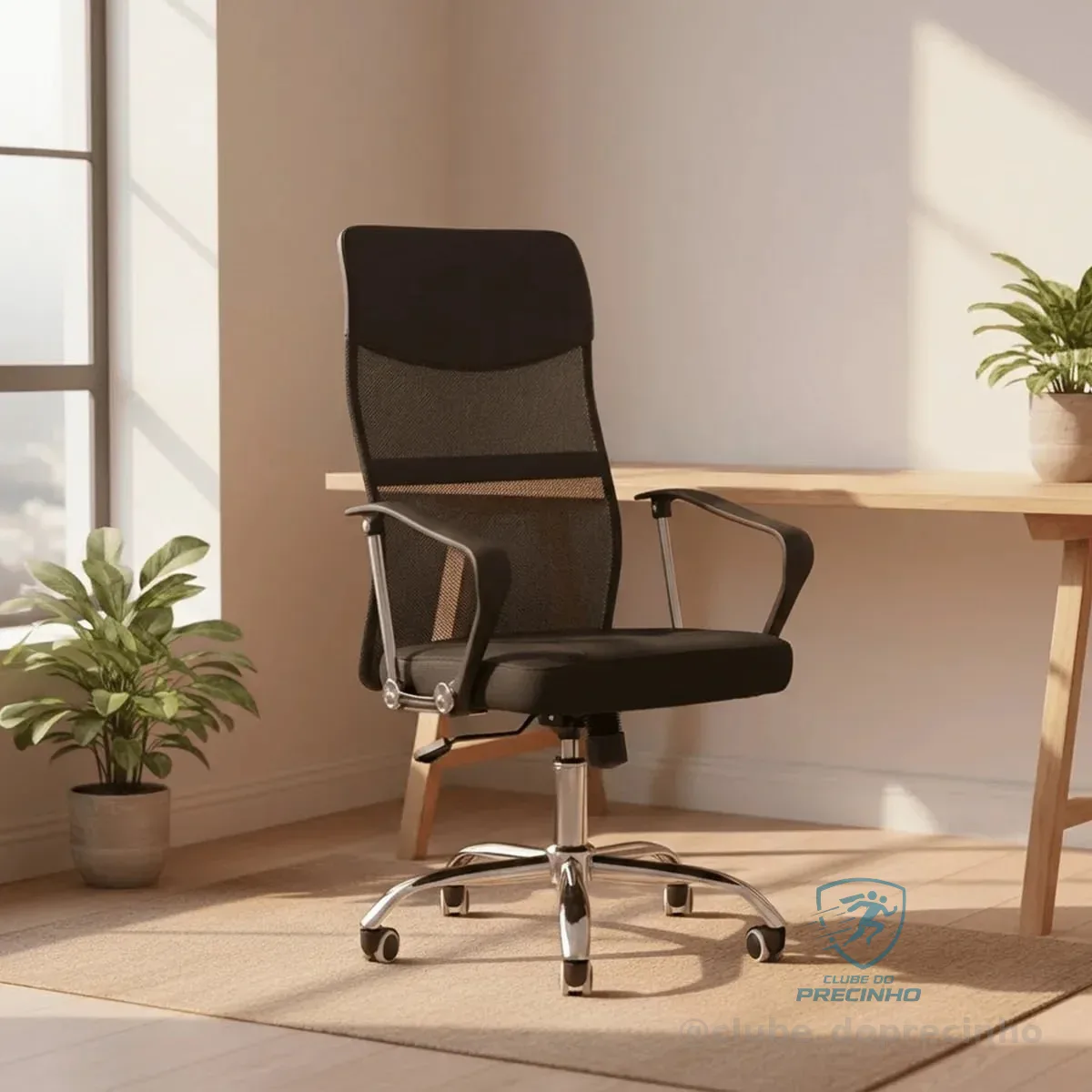 Cadeira De Escritório Presidente Dylan Healer Preto Náilon