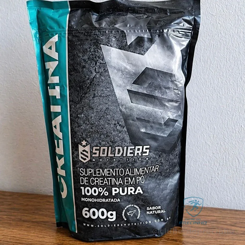 Creatina Monohidratada 600g 100% Pura Importada Soldiers Nutrition Suplemento Performance Muscular Força