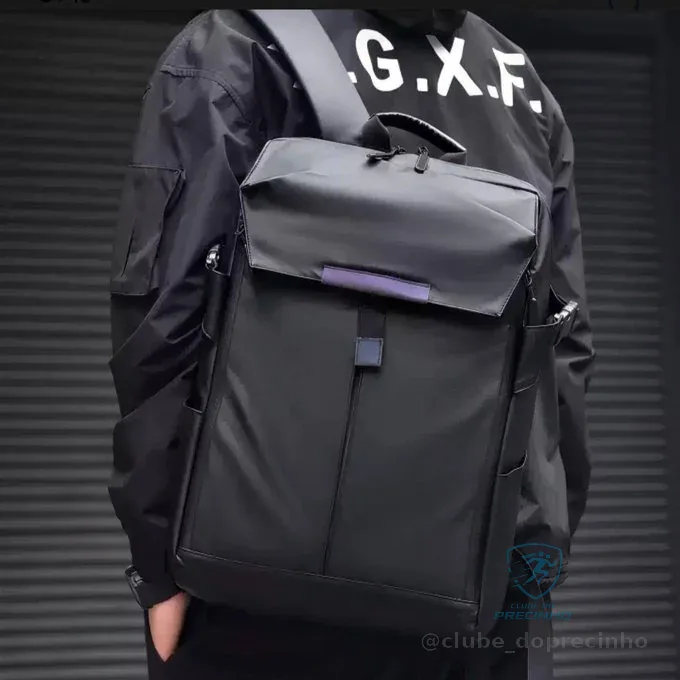 Mochila Notebook Impermeável Escolar Feminina Masculina Preto Couros