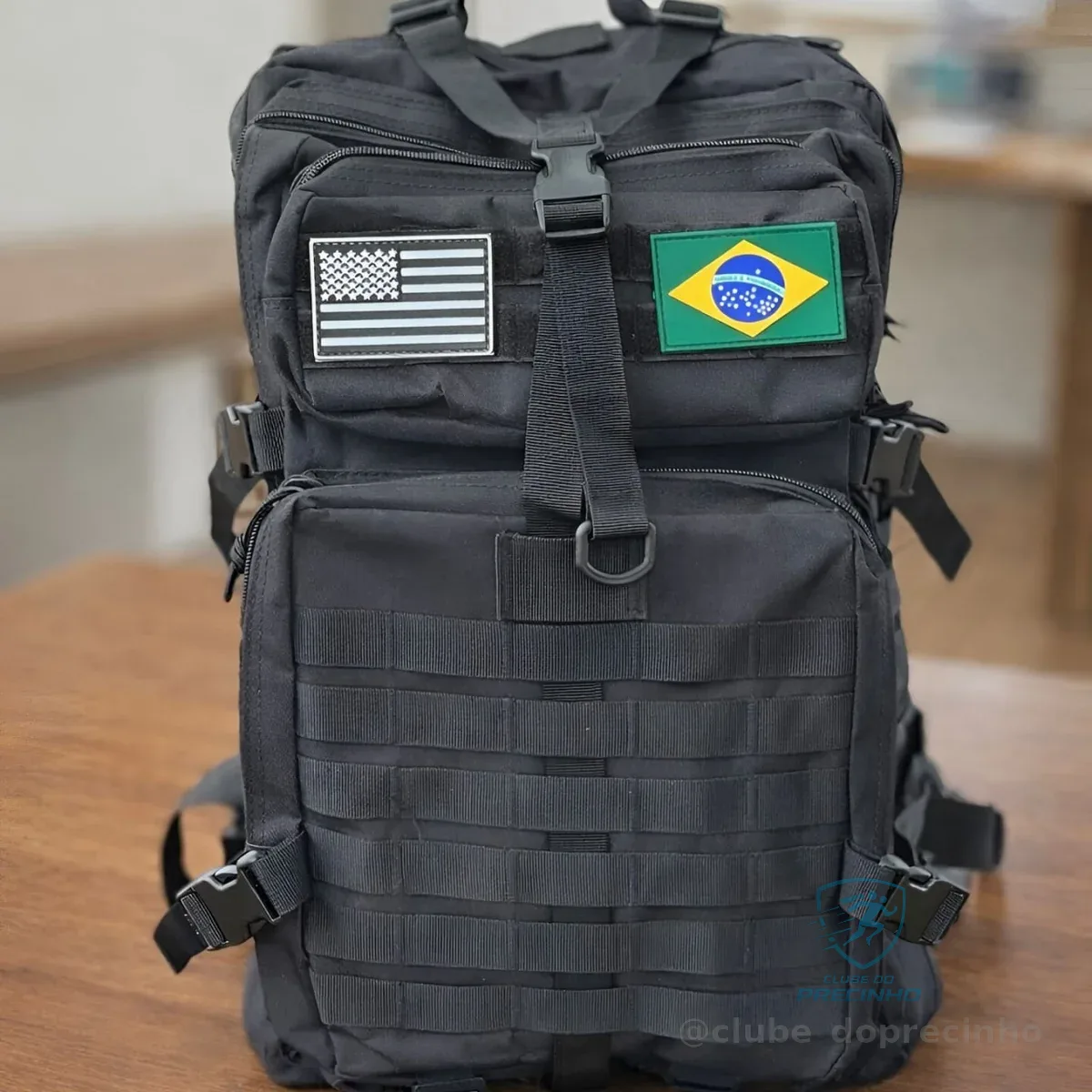 Mochila Tática Militar Bolsa Grande 50 Litros Impermeável Reforçada Resistente A Prova De Água Táctica Masculina Feminina Bolsa Viagem Trilha Camping Preto Bandeira Do Brasil Eua Indue Variedades Lisa
