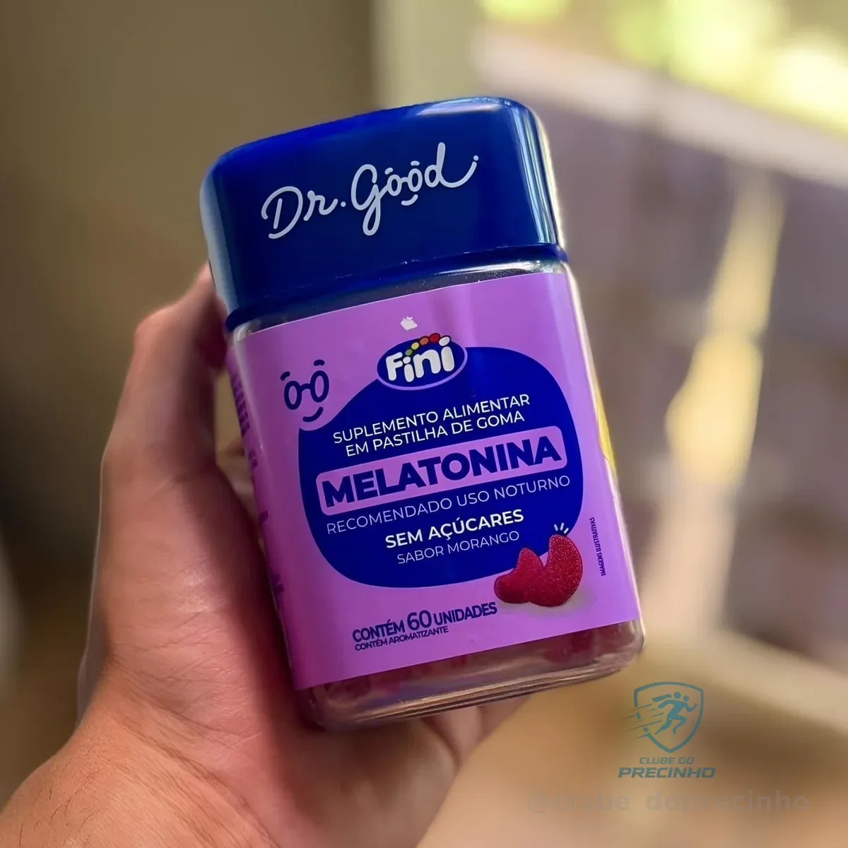 Melatonina Dr Good Fini Goma Sabor Morango, 60 Unidades, Para Dormir