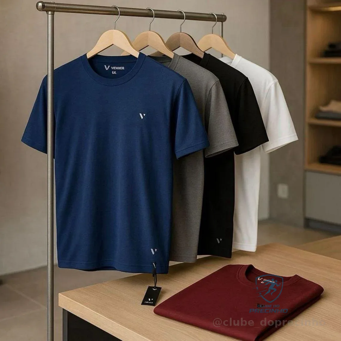 Kit 5 Camisas Camisetas Masculina Slim Voker 100% Original
