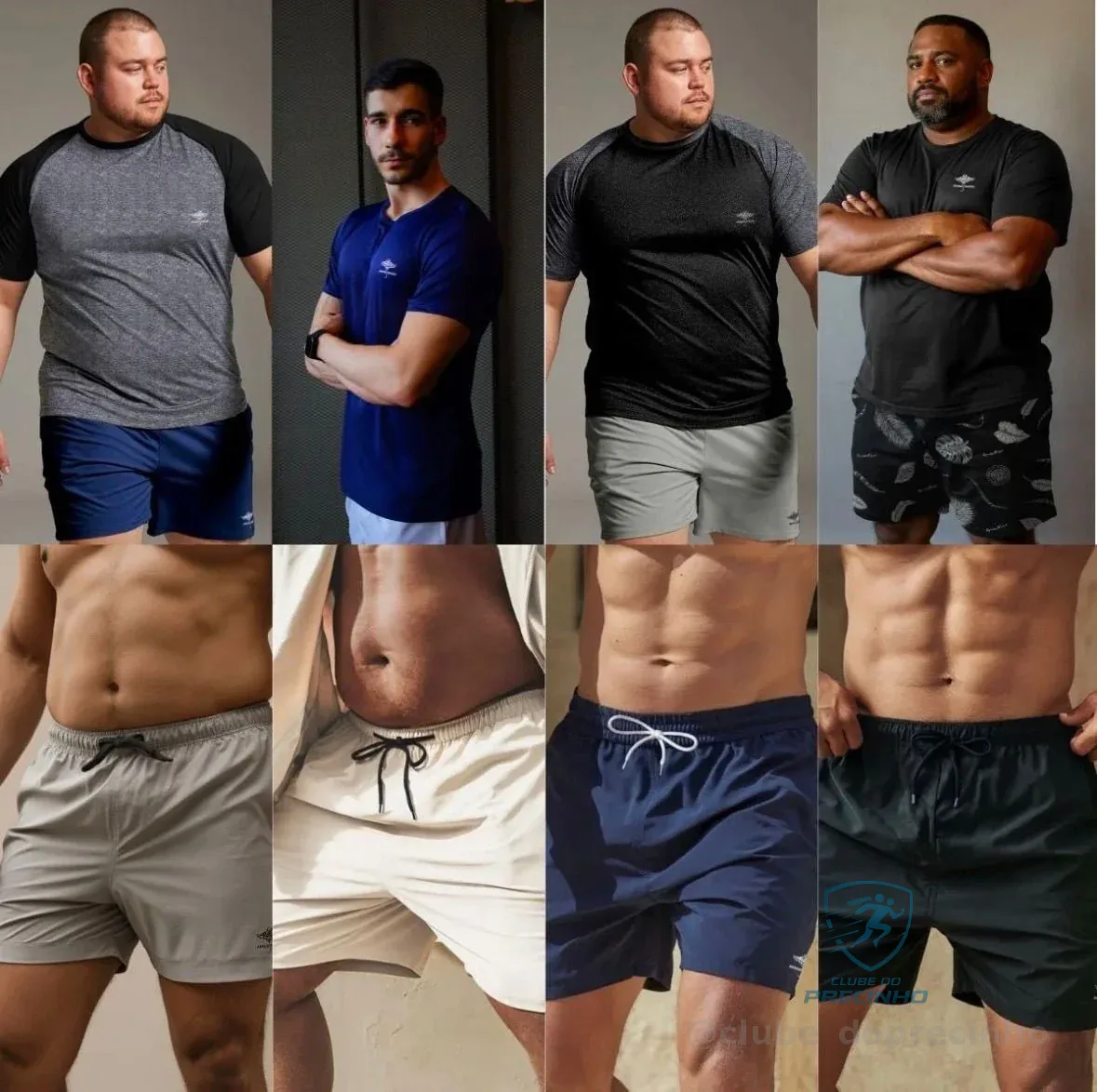 Kit Camisetas Dry Fit Uv E Shorts Verão P Ao Plus Academia