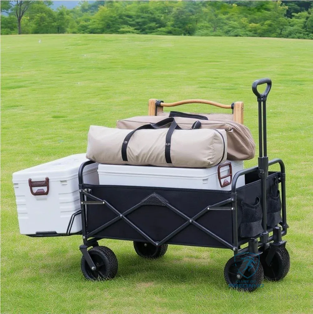 Carrinho de Transporte Dobrável 150kg - Preto, Resistente e Portátil para Serviço Pesado