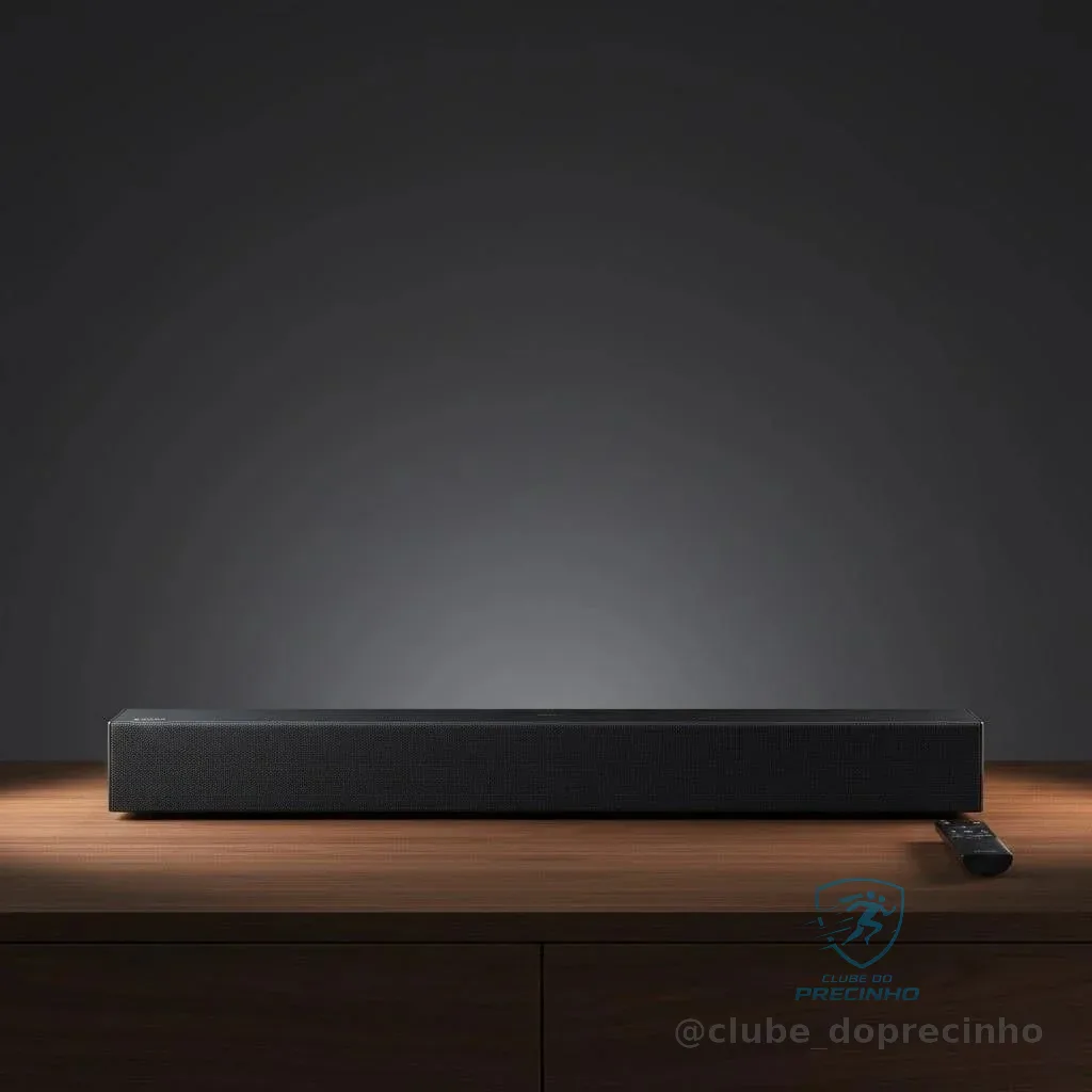 Soundbar Samsung HW-B400F, com 2.0 canais, Bluetooth, Subwoofer integrado e HDMI ARC