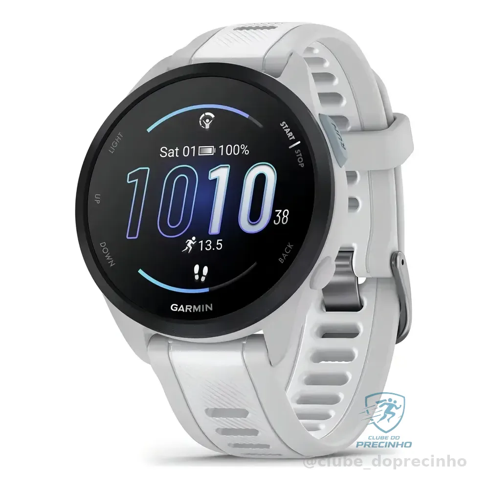 Relógio Garmin Forerunner 165 Amoled Branco Desenho Da Pulseira Mesh