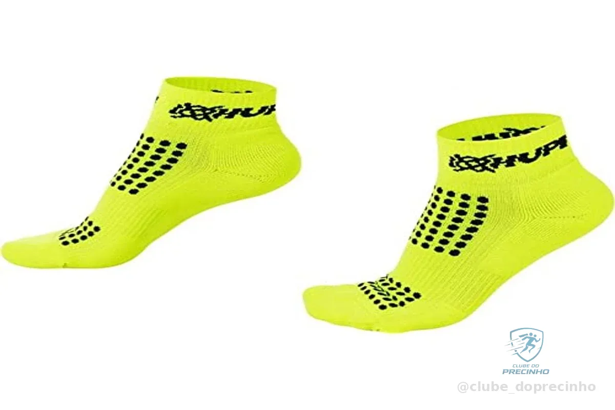 Meia para Corrida Hupi Running Pro Preto/branco - Curta, Cor: Preto/branco, Tamanho: Único