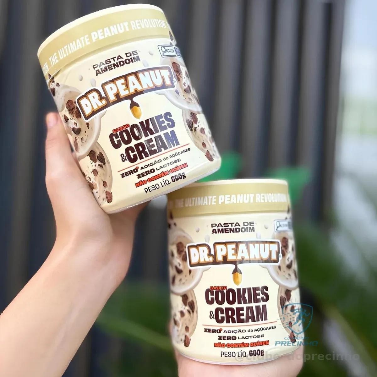 Dr. Peanut Pasta de Amendoim c/Whey Protein - Sabor Cookies & Cream, Pote 600g