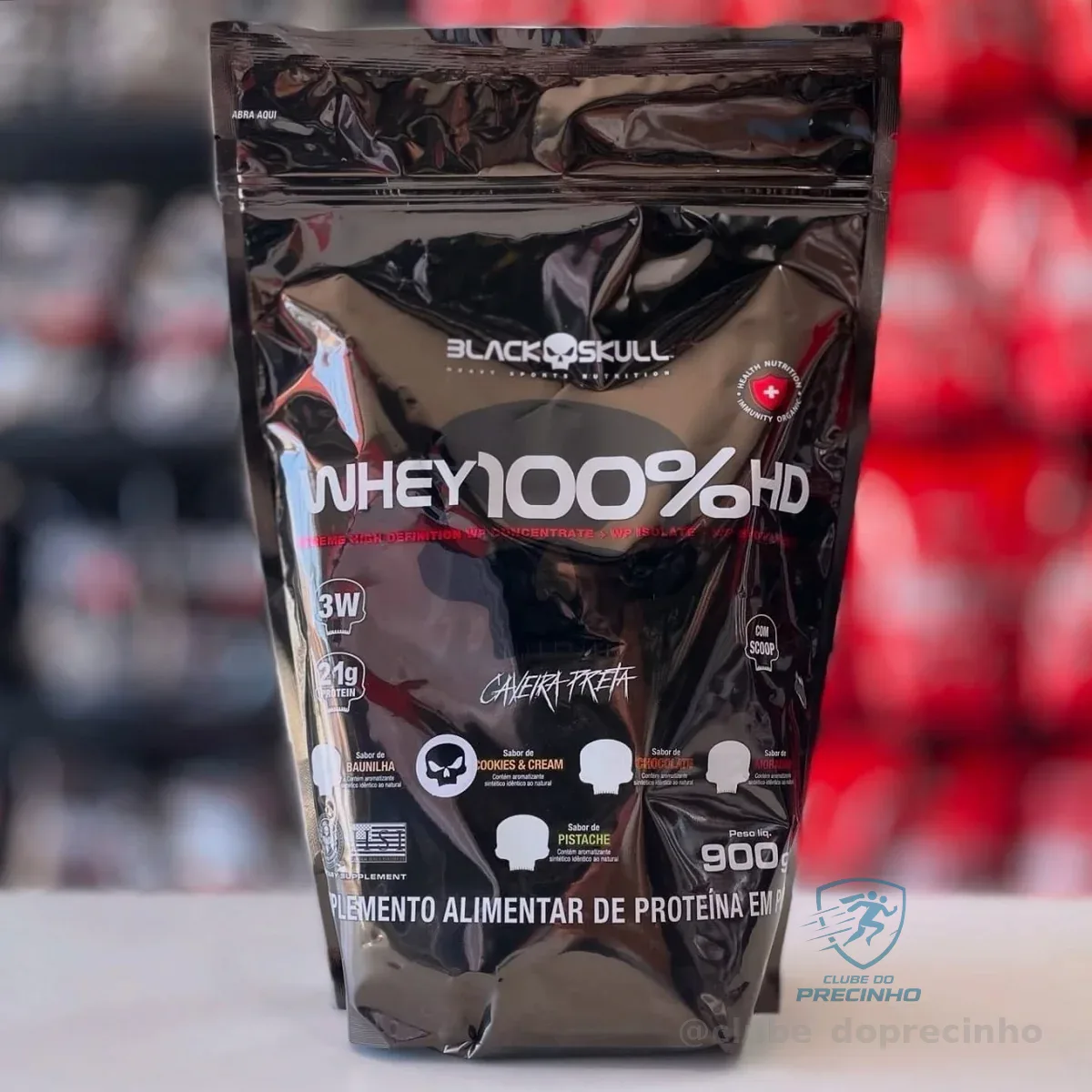 Whey Protein 100% Hd Pouch 900g Black Skull Baunilha