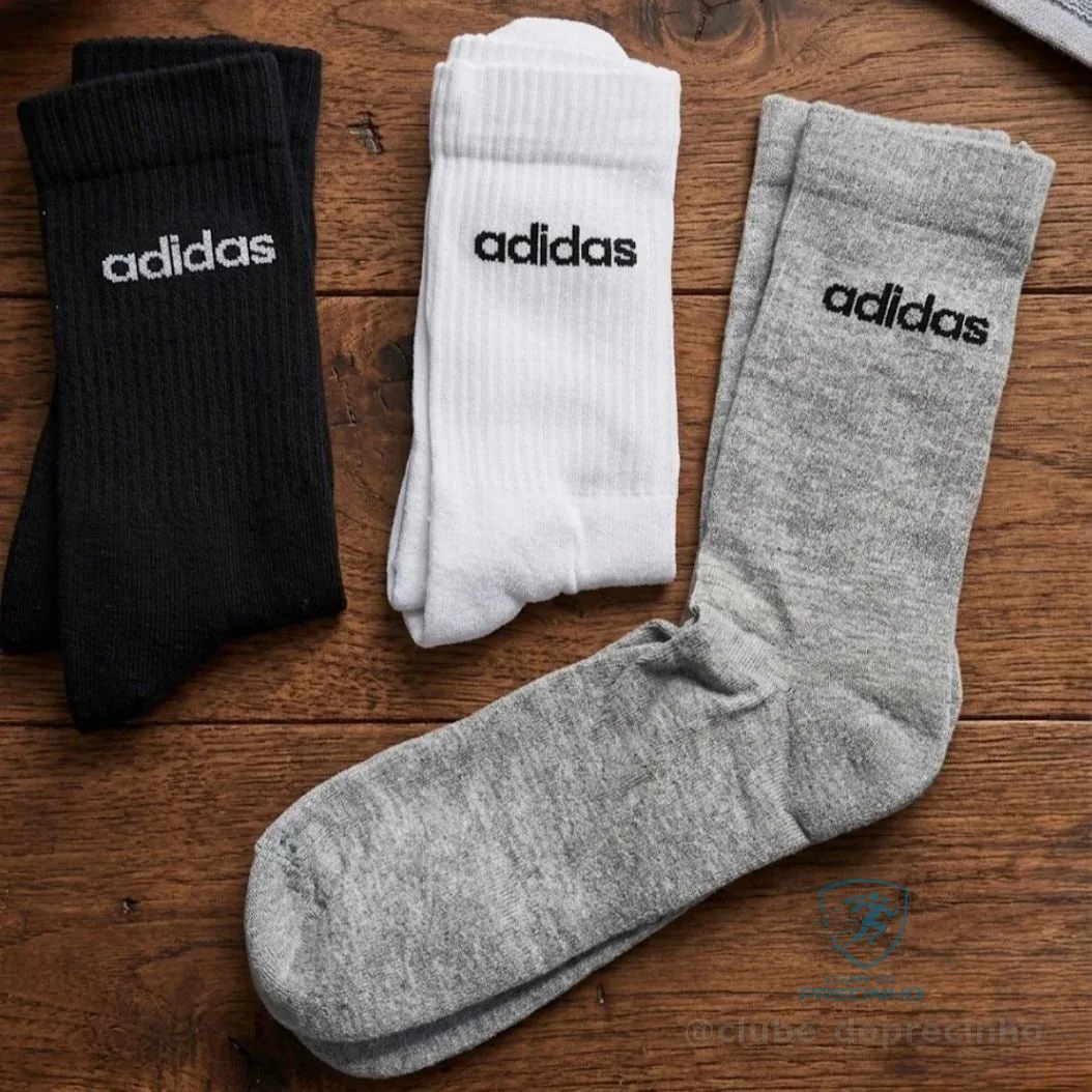 Kit Meia adidas Crew 3 Pares