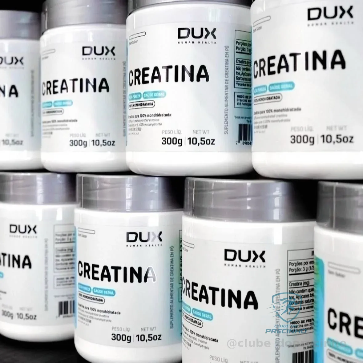 Creatina Monohidratada Sem Sabor - Pote 300g - Suplementação Treino Academia, Ganho Muscular Hipertrofia, Força Energia Resistência, Suplementos Naturais - DUX HUMAN HEALTH