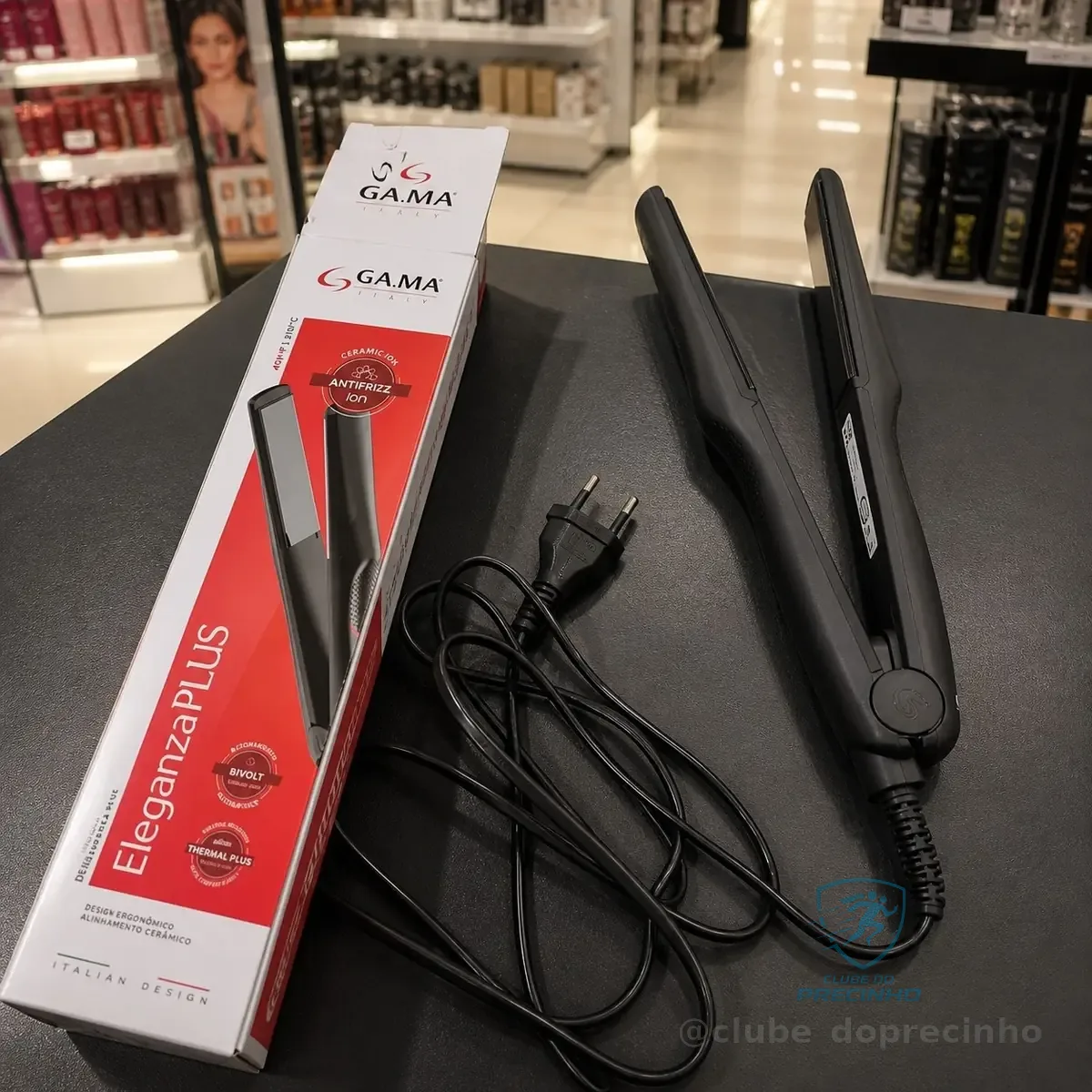 Prancha Chapinha Eleganza Plus 210°c Gama Bivolt Preto 127/220v