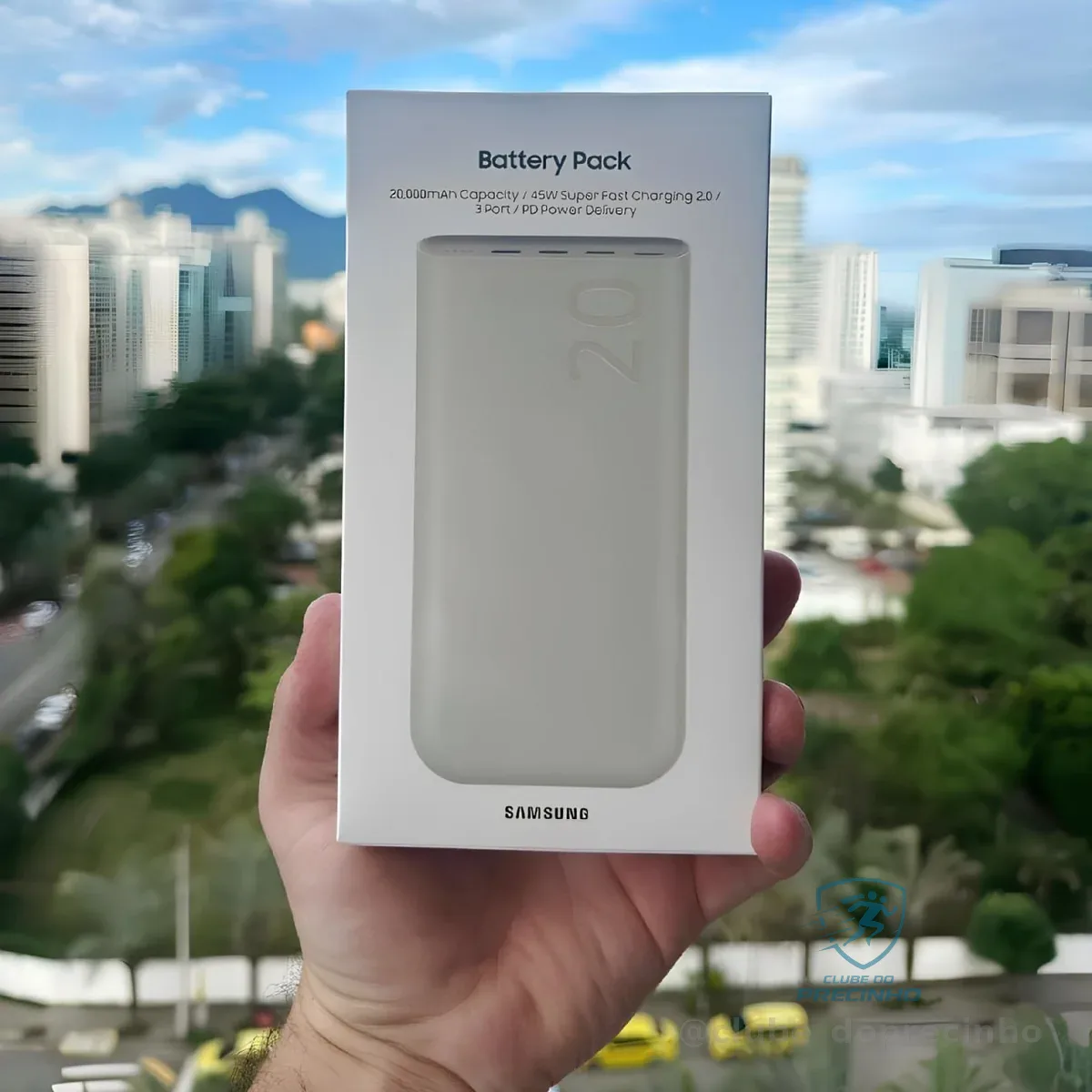 Bateria Carregador Portatil 3x Usb-c 20000mah Super Rapida 45w Bege