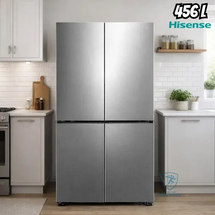Refrigerador Multidoor Hisense Frost Free Inverter Dual Tech Cooling com 456 Litros Inox - RQ5P470