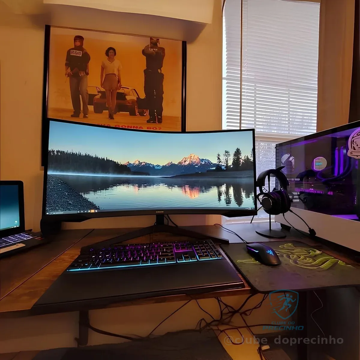 Monitor Gamer Curvo Samsung Odyssey 34’’, Ultra WQHD, 165Hz, 1ms, tela ultrawide, HDMI, Display Port, Freesync Premium, preto, série G5