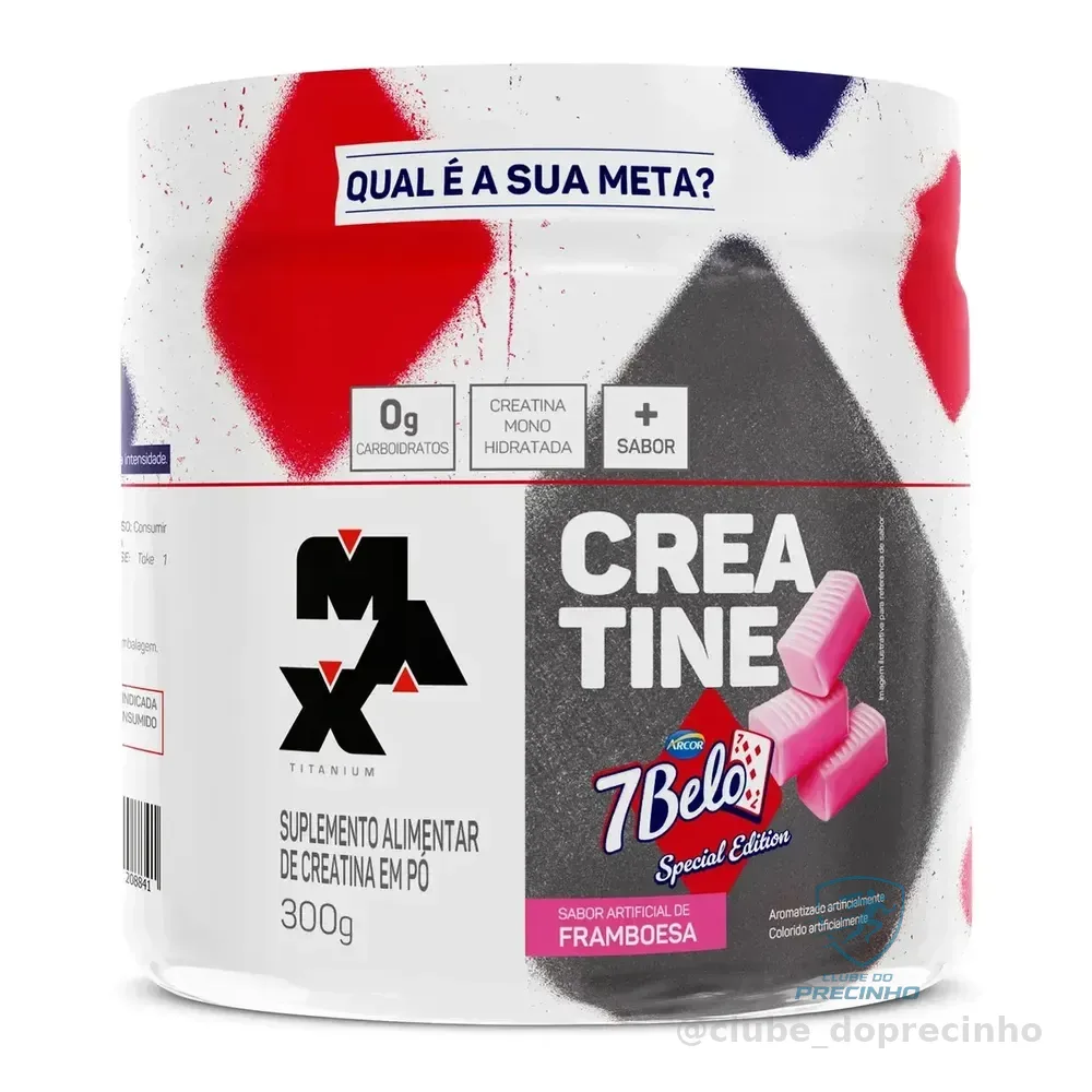 Creatina 7 Belo 300g Creatina Monohidratada Sabor Framboesa Força Energia Alta Performance Treino 7 Belo - Artificial Framboesa