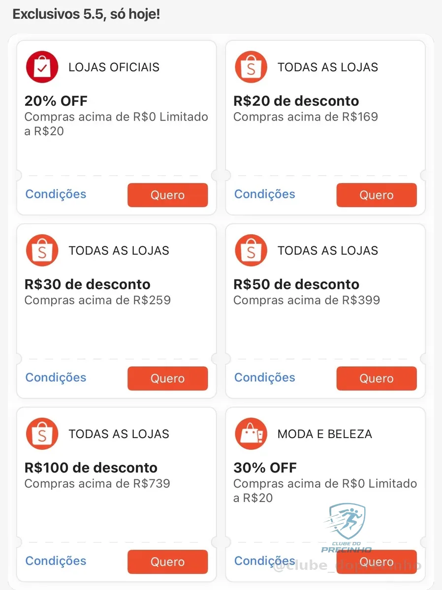 Resgate aqui: https://s.shopee.com.br/2LUtCZ2H9z