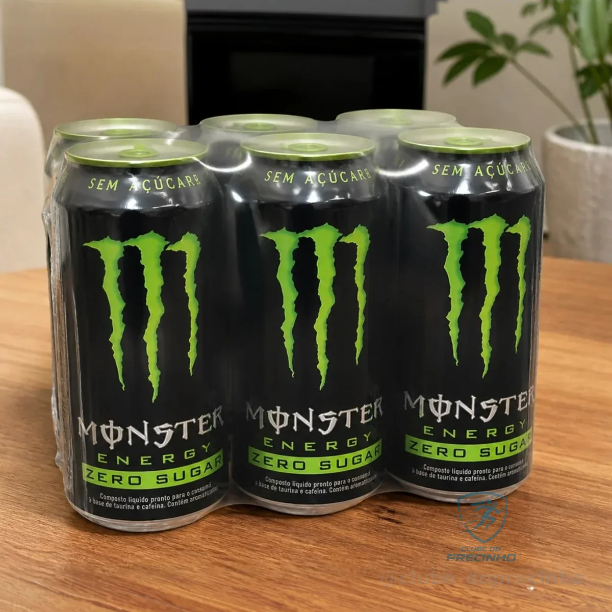 Kit com 6 Energético Zero Açúcar Monster 473ml