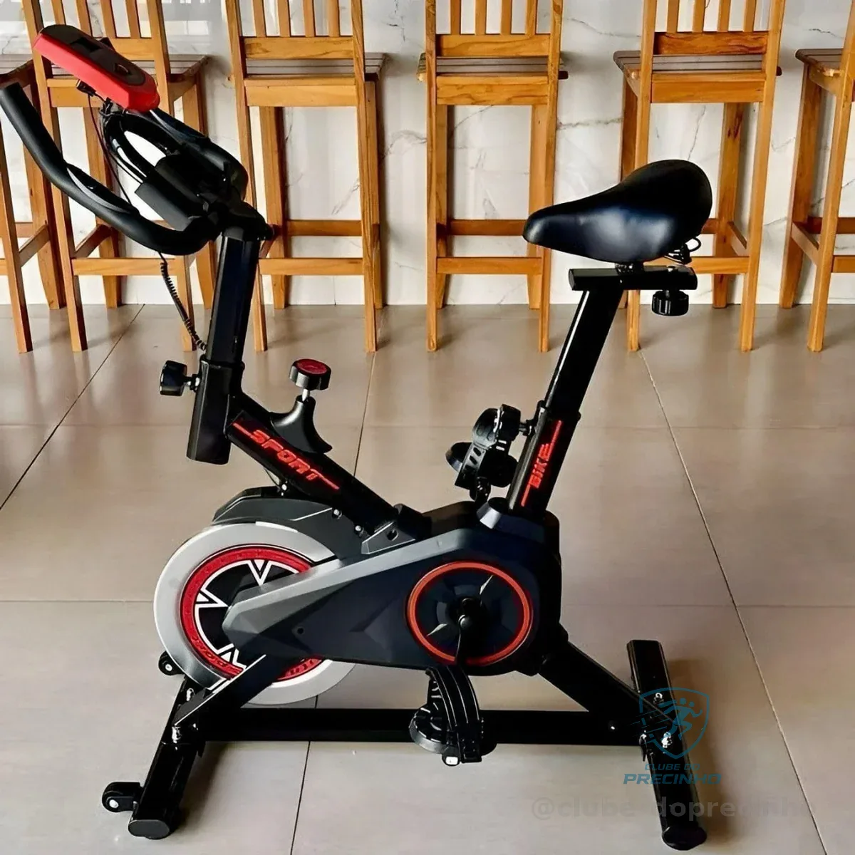 Bicicleta Spinning Ergométrica Academia Fitness Casa Treino Silenciosa Ajustável 120kg -V3