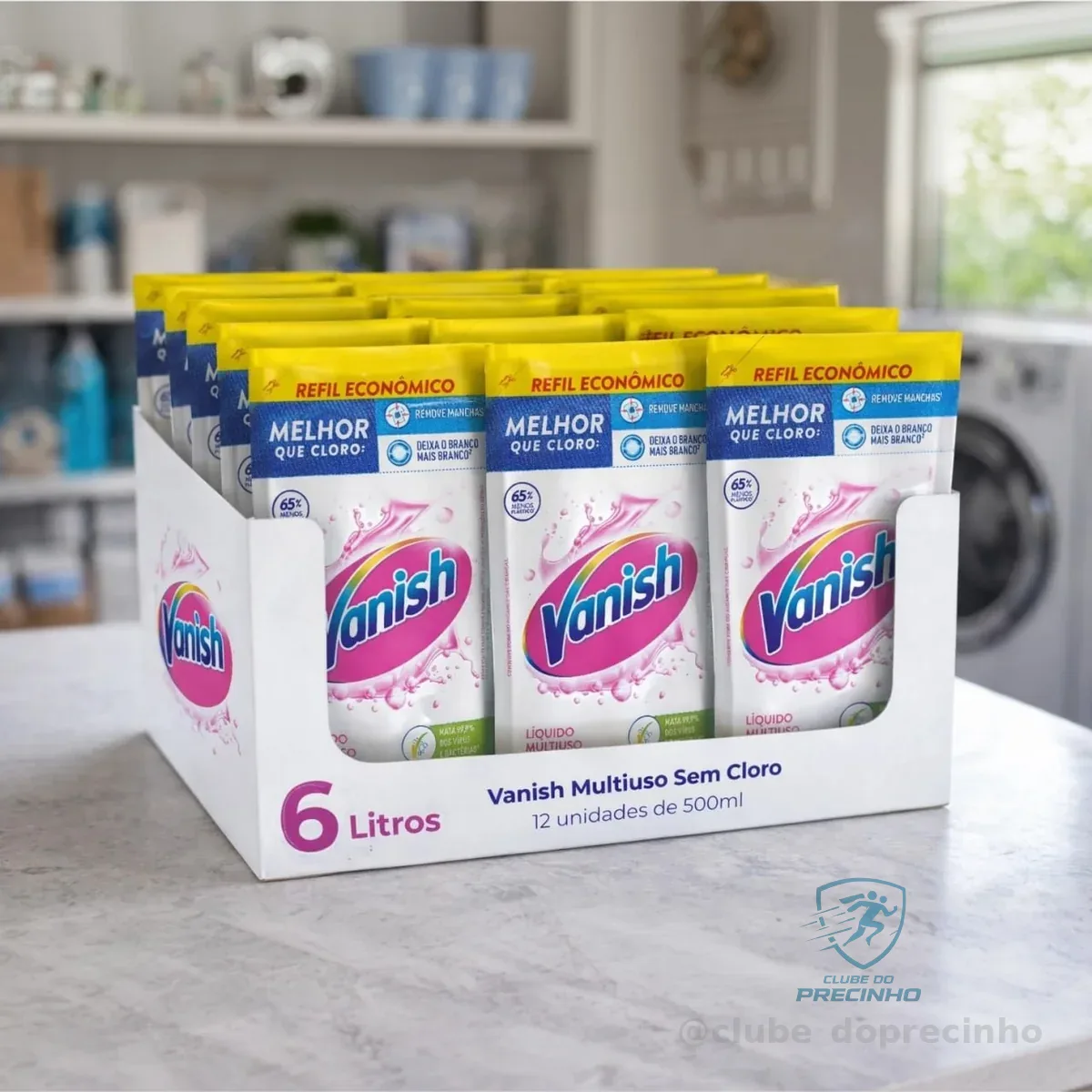 Vanish Tira Manchas Liquido para roupas brancas embalagem econômica 6 litros