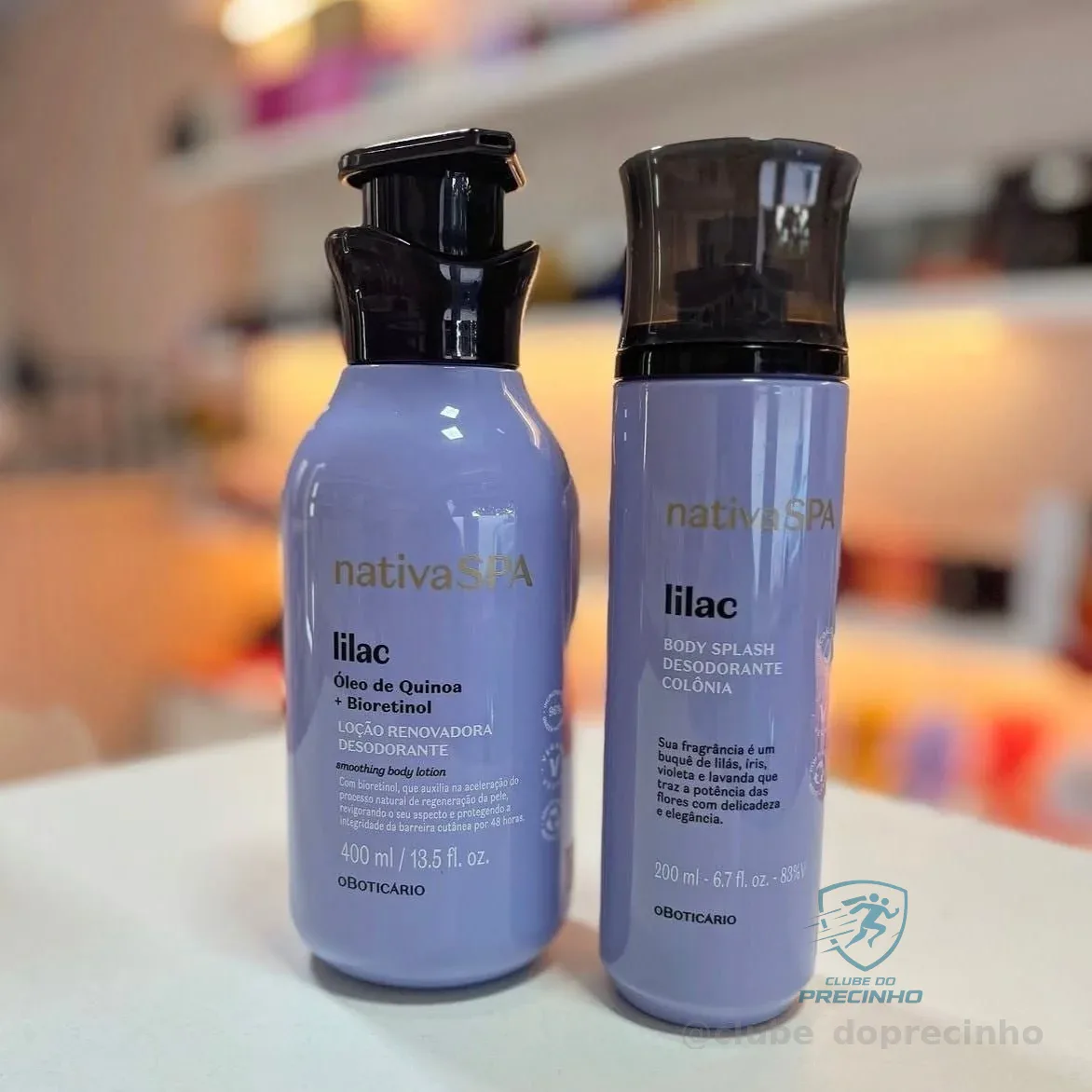 Nativa Spa Lilac: Loção Corporal 400ml + Body Splash 200ml
